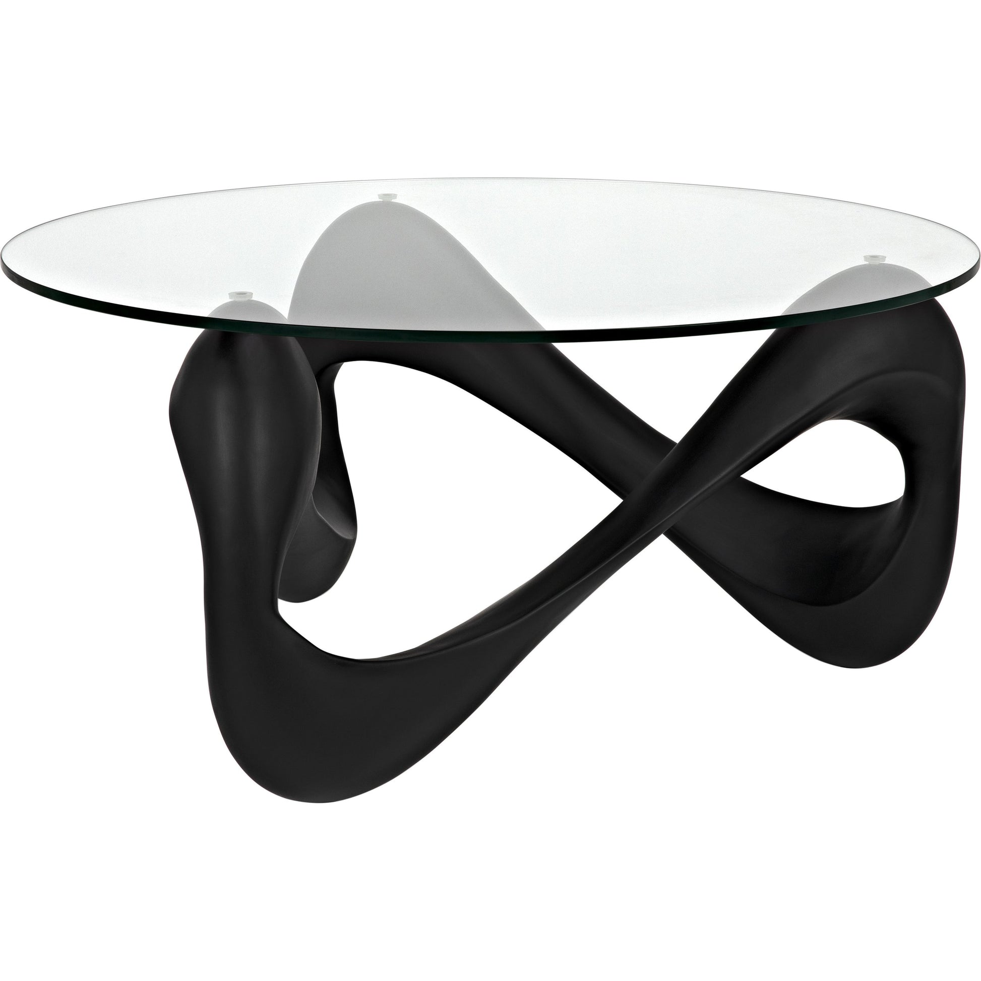 Orion Coffee Table by Noir in black. Made from resin, glass in a modern style.