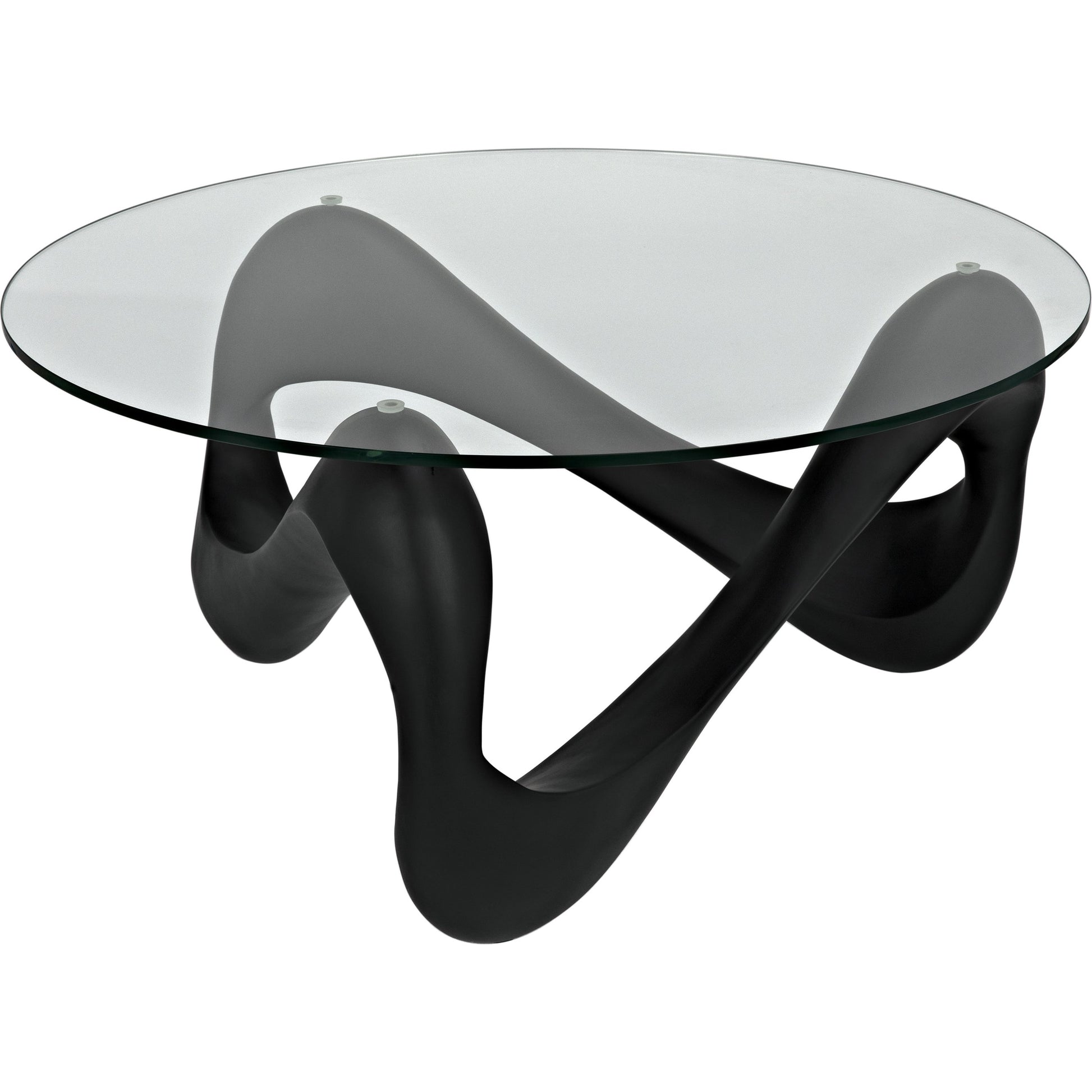 Orion Coffee Table by Noir in black. Made from resin, glass in a modern style.