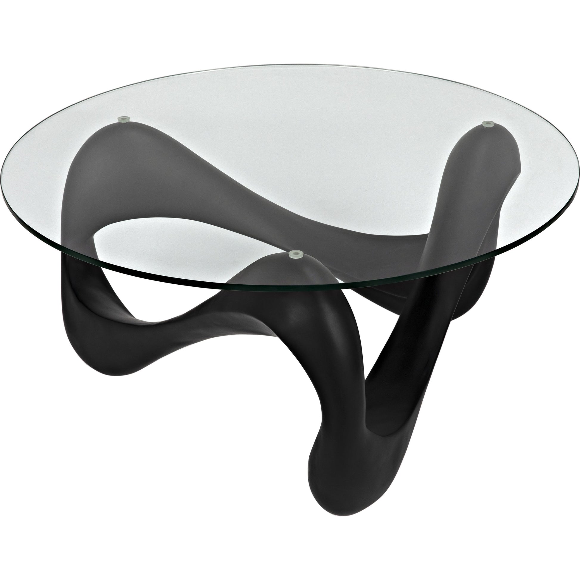 Orion Coffee Table by Noir in black. Made from resin, glass in a modern style.