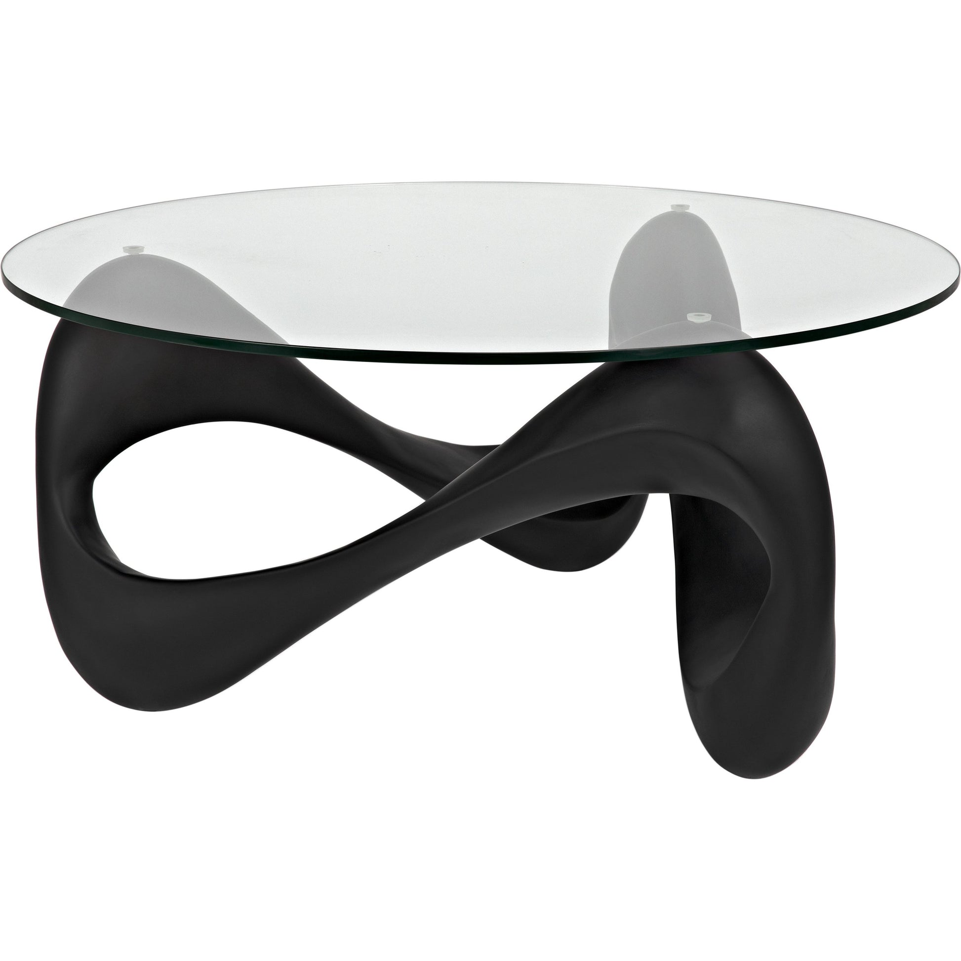 Orion Coffee Table by Noir in black. Made from resin, glass in a modern style.