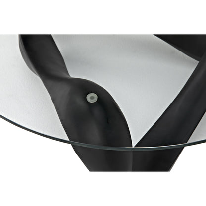 Orion Coffee Table by Noir in black. Made from resin, glass in a modern style.