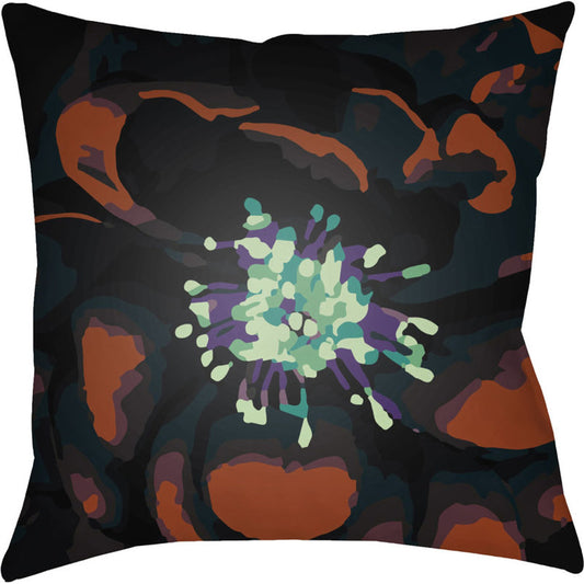 Abstract Floral Pillow - 29137 by Livabliss. Made from front: 100% polyester, back: 100% polyester in a modern style.