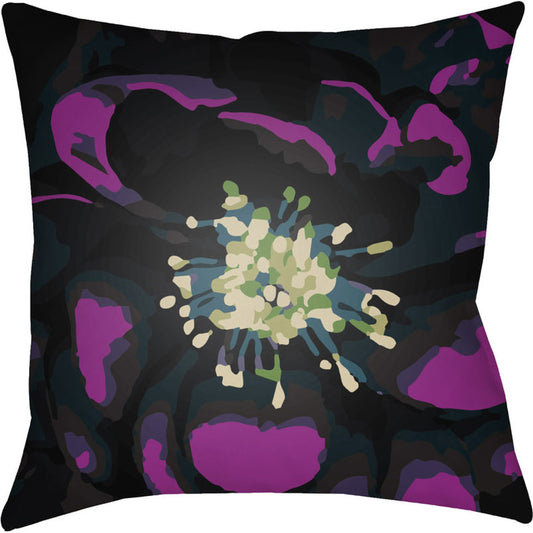 Abstract Floral Pillow - 29137 by Livabliss. Made from front: 100% polyester, back: 100% polyester in a modern style.