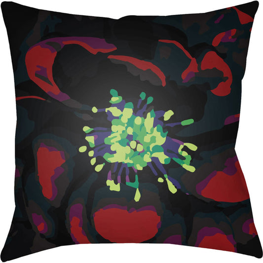 Abstract Floral Pillow - 29137 by Livabliss. Made from front: 100% polyester, back: 100% polyester in a modern style.