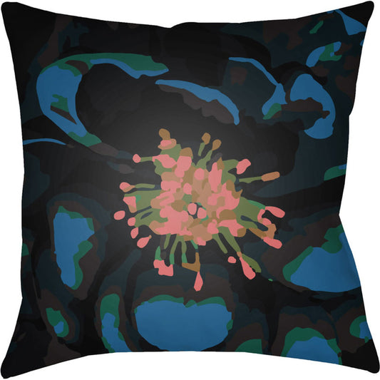 Abstract Floral Pillow - 29137 by Livabliss. Made from front: 100% polyester, back: 100% polyester in a modern style.