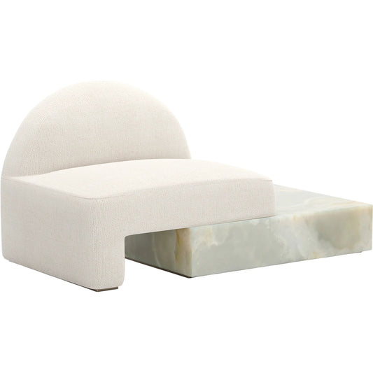 Monaco Lounge by Caracole in marble, bronze and lucent bronze metallic paint. Made from marble in a transitional style.