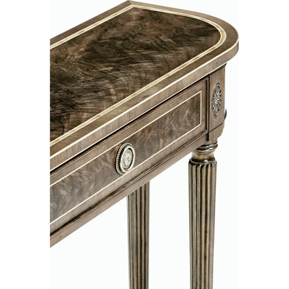 Buckingham Classic Regency Style Bleached Mahogany Console Table by Jonathan Charles in brown and bleached mahogany. Made from acacia in a traditional style.