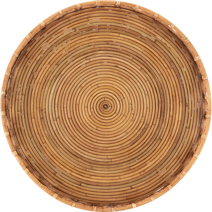 Tegal Decorative Serving Tray by Currey and Company in natural, clear. Made from arurog, glass in a rustic style.