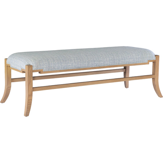 Melanie Bench by Currey and Company in blonde ash wood. Made from ash wood in a transitional style.