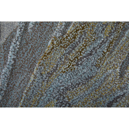 Kawai Rug - KAW8982F by Feizy in blue, green, gray. Made from wool, viscose in a unique style.