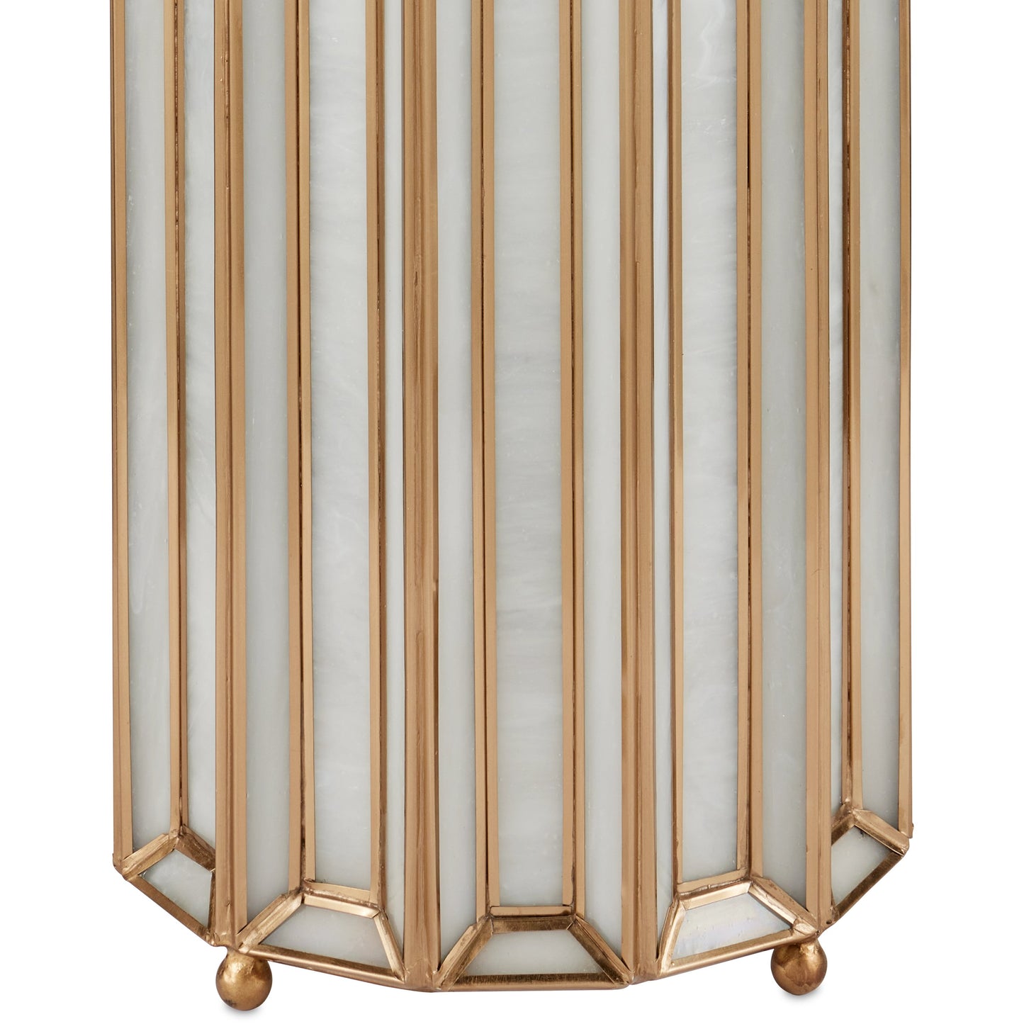 003 SI-2133899 | Closeup | Daze Uplight Table Lamp by Currey and Company in white, antique brass. Made from glass, brass, metal in a modern style.