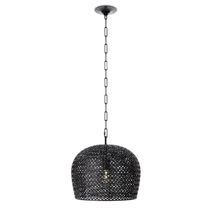 Piero Pendant by Currey and Company in satin black. Made from metal in a cottage & farmhouse style.