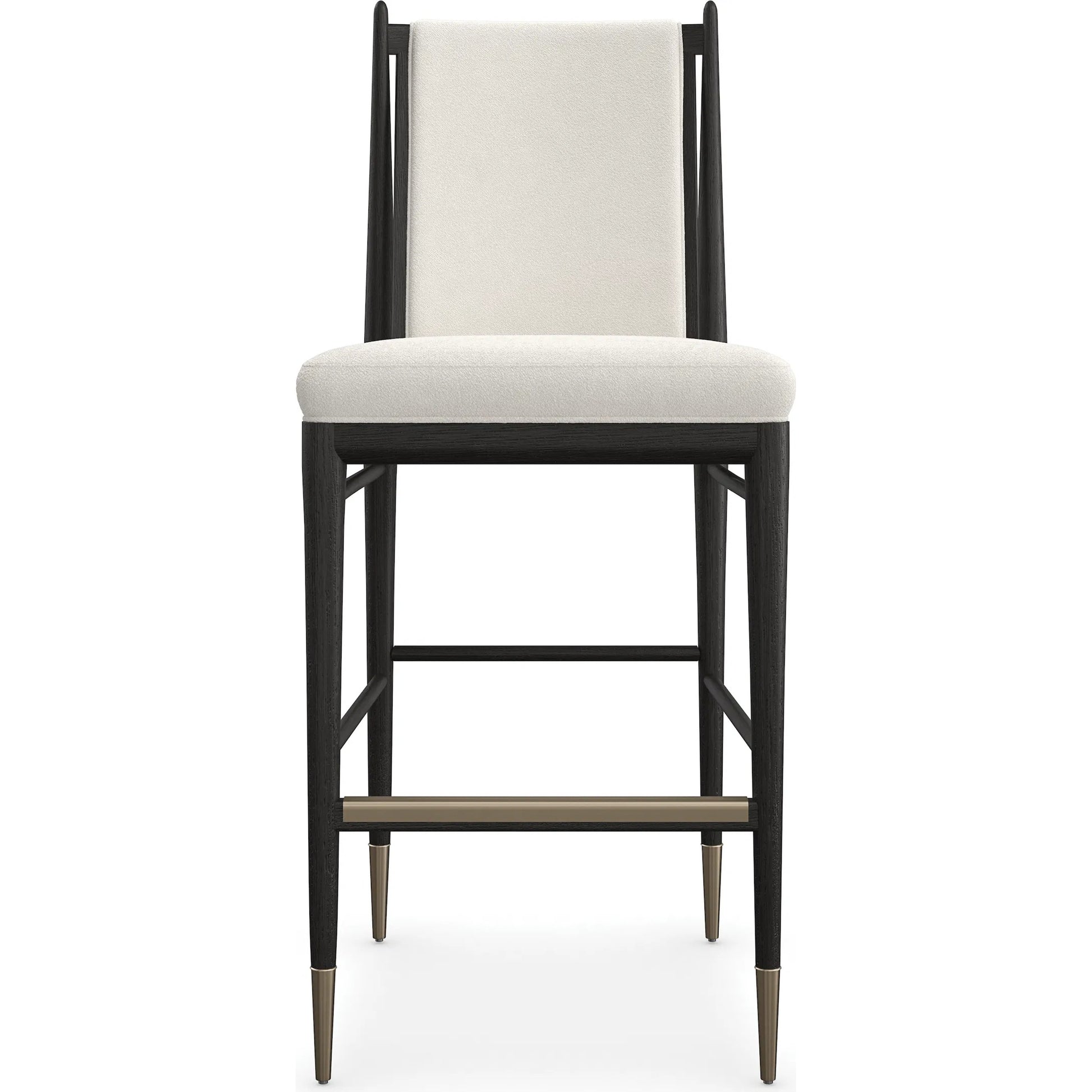 Unity Light Bar Stool by Caracole. Made from oak in a unique style.