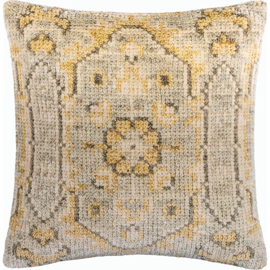 Affleck AFL-002 Pillow by Surya in sage, olive, beige. Made from wool, cotton in a traditional style.