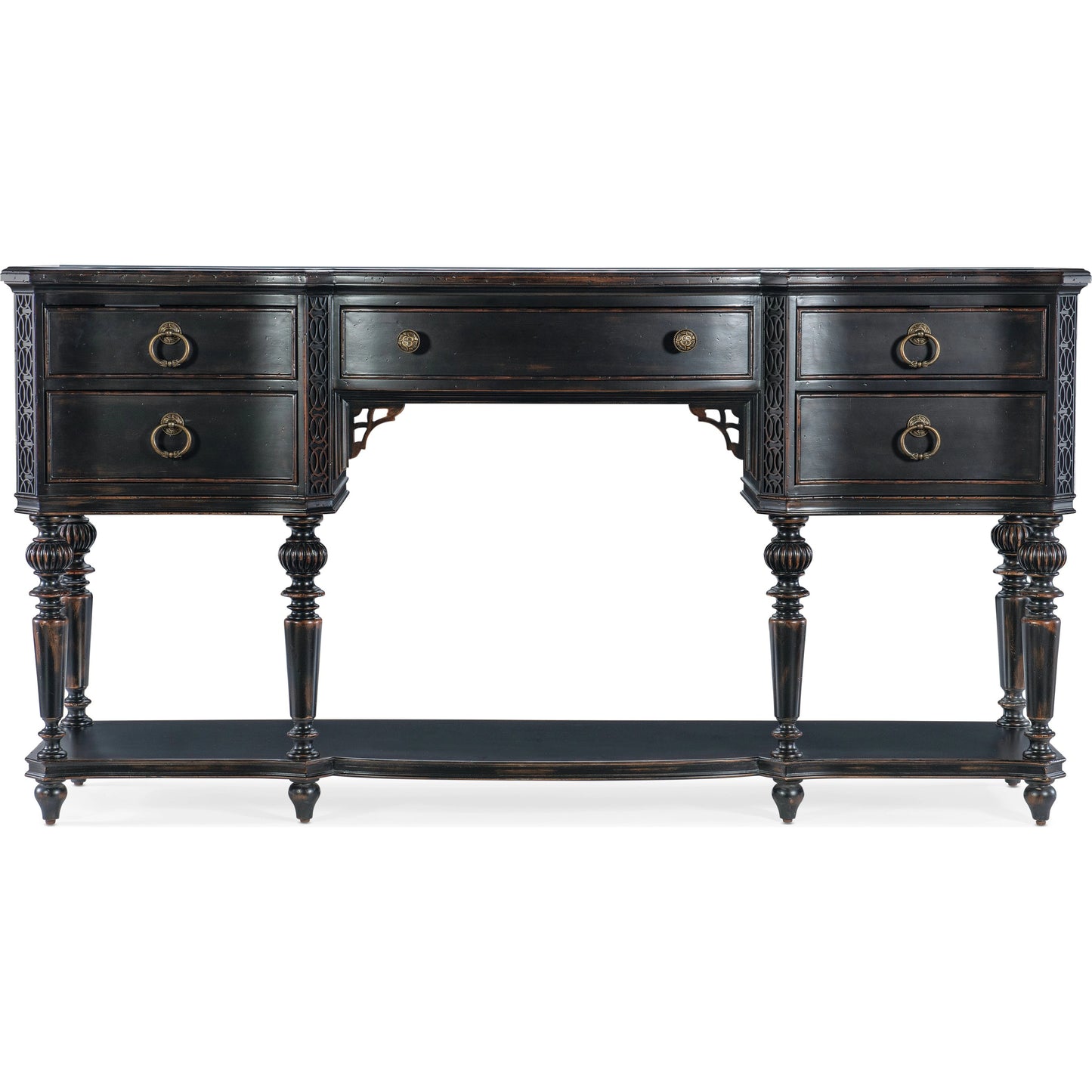 002 SI-2028996 | Additional Silo | Charleston Five-Drawer Server by Hooker Furniture in black cherry. Made from cherry veneers, solid-wood edge top in a traditional style.