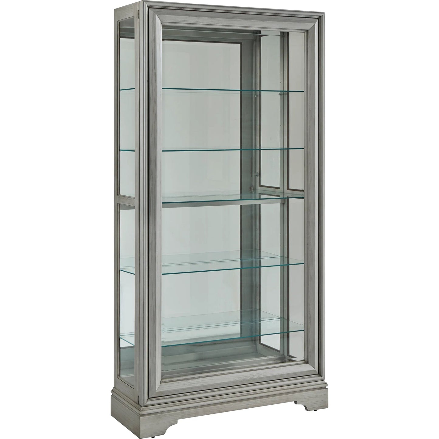 000 SI-2449334 | Primary Silo | Traditional Sliding Door Curio by Pulaski Furniture in gray. Made from birch wood in a modern style.