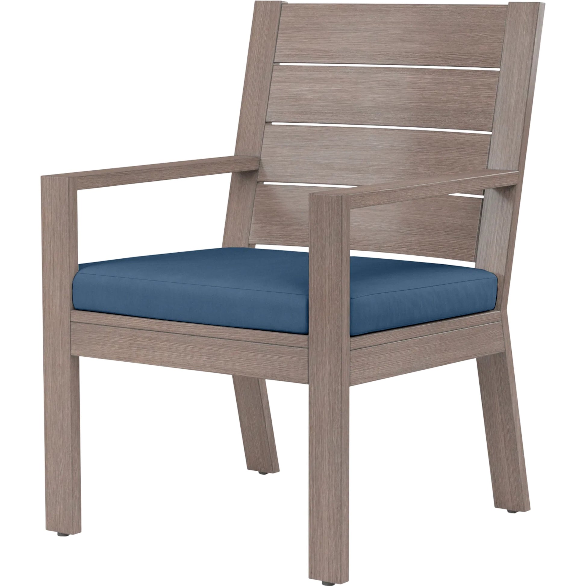 Laguna Outdoor Dining Chair by Sunset West in browns. Made from aluminum in a modern style.