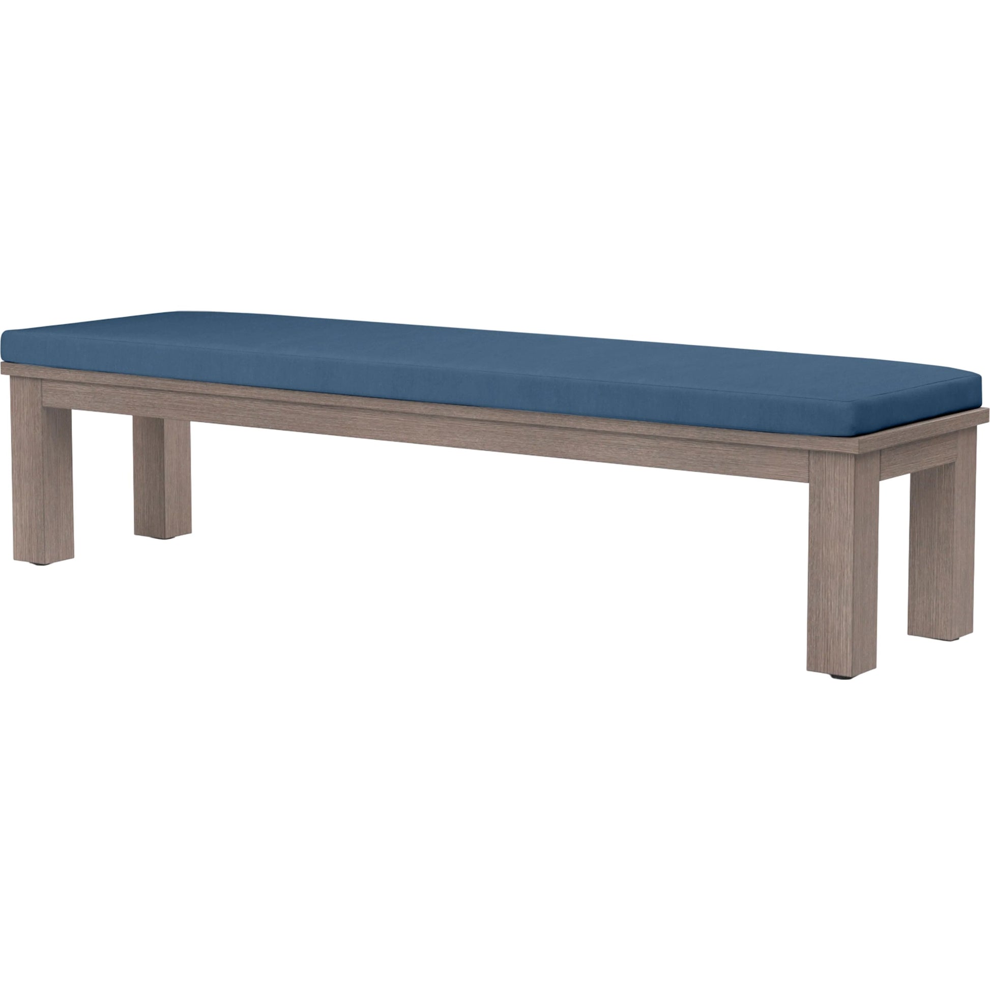 Laguna Outdoor Dining Bench by Sunset West in browns. Made from aluminum in a modern style.