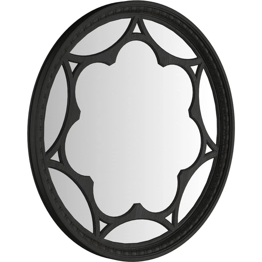 Atrium Round Mirror by A.R.T. Furniture in hand rubbed black, undertones of brown. Made from unique in a traditional style.