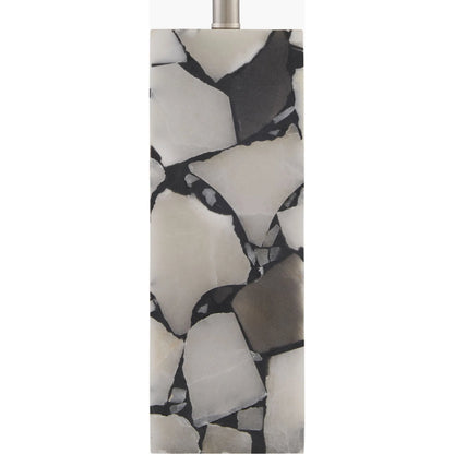 Angelo AGL-003 Table Lamp by Livabliss in burnished light gray. Made from stone, linen, iron in a modern style.