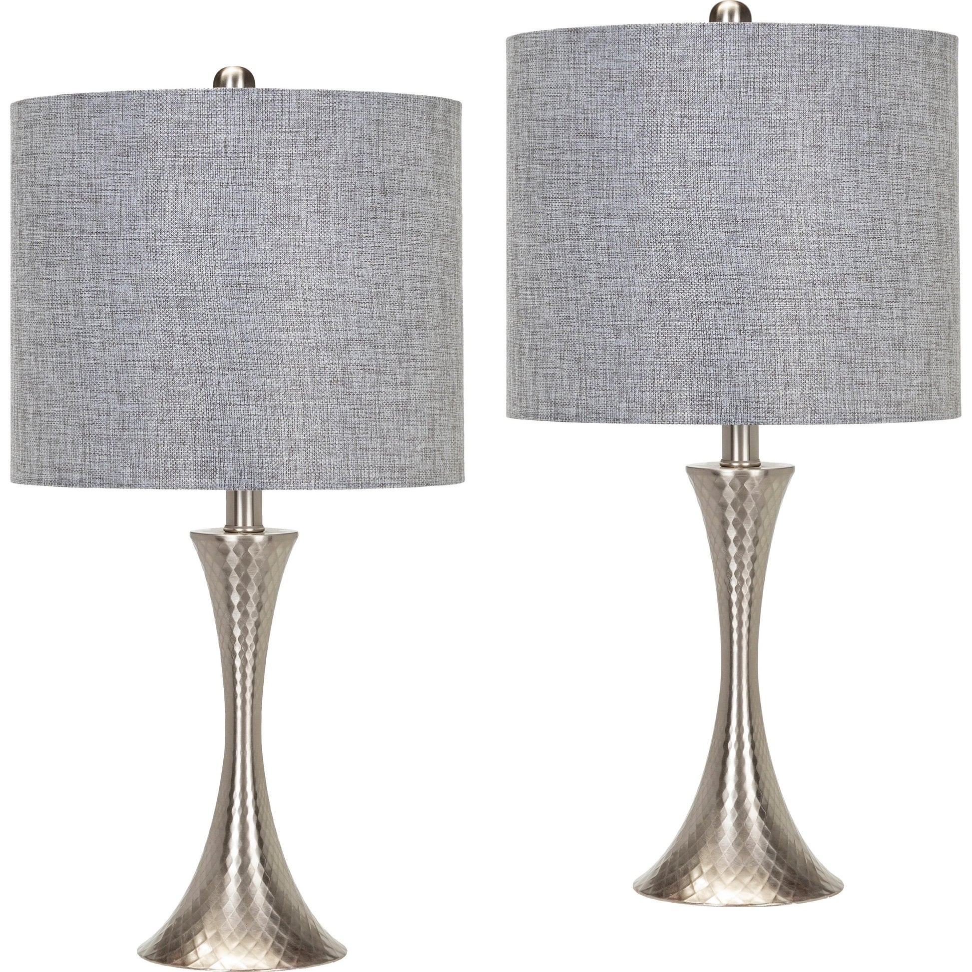 Aegina - 30289 by Surya in translucent, gray, white, metallic nickel and polishedbrushed. Made from linen, polyester, metal in a modern style.