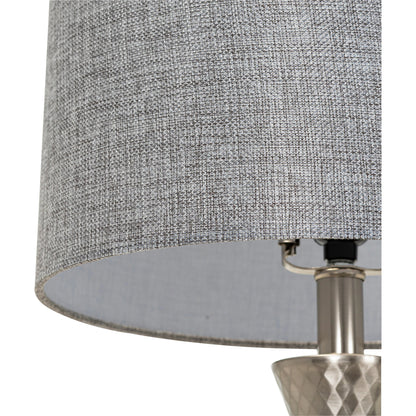 Aegina - 30289 by Surya in translucent, gray, white, metallic nickel and polishedbrushed. Made from linen, polyester, metal in a modern style.
