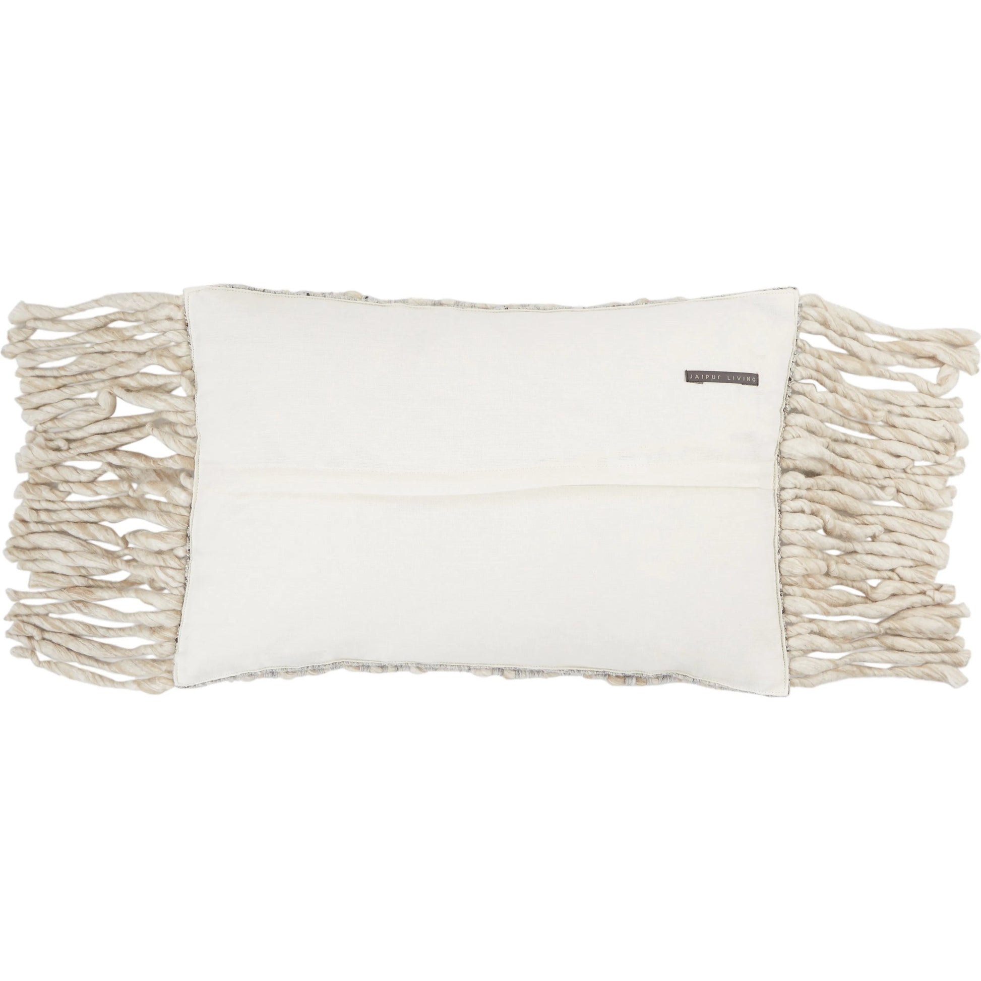 Angora AGO07 Pillow by Jaipur Living in cream, light gray. Made from 70% wool, 20% polyester, 10% linen in a unique style.