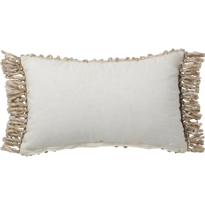 Angora AGO21 Pillow by Jaipur Living in tan. Made from 60% pet yarn 40% wool in a unique style.