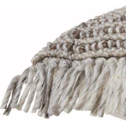 Angora AGO22 Pillow by Jaipur Living in taupe, gray. Made from 60% pet yarn 40% wool in a unique style.