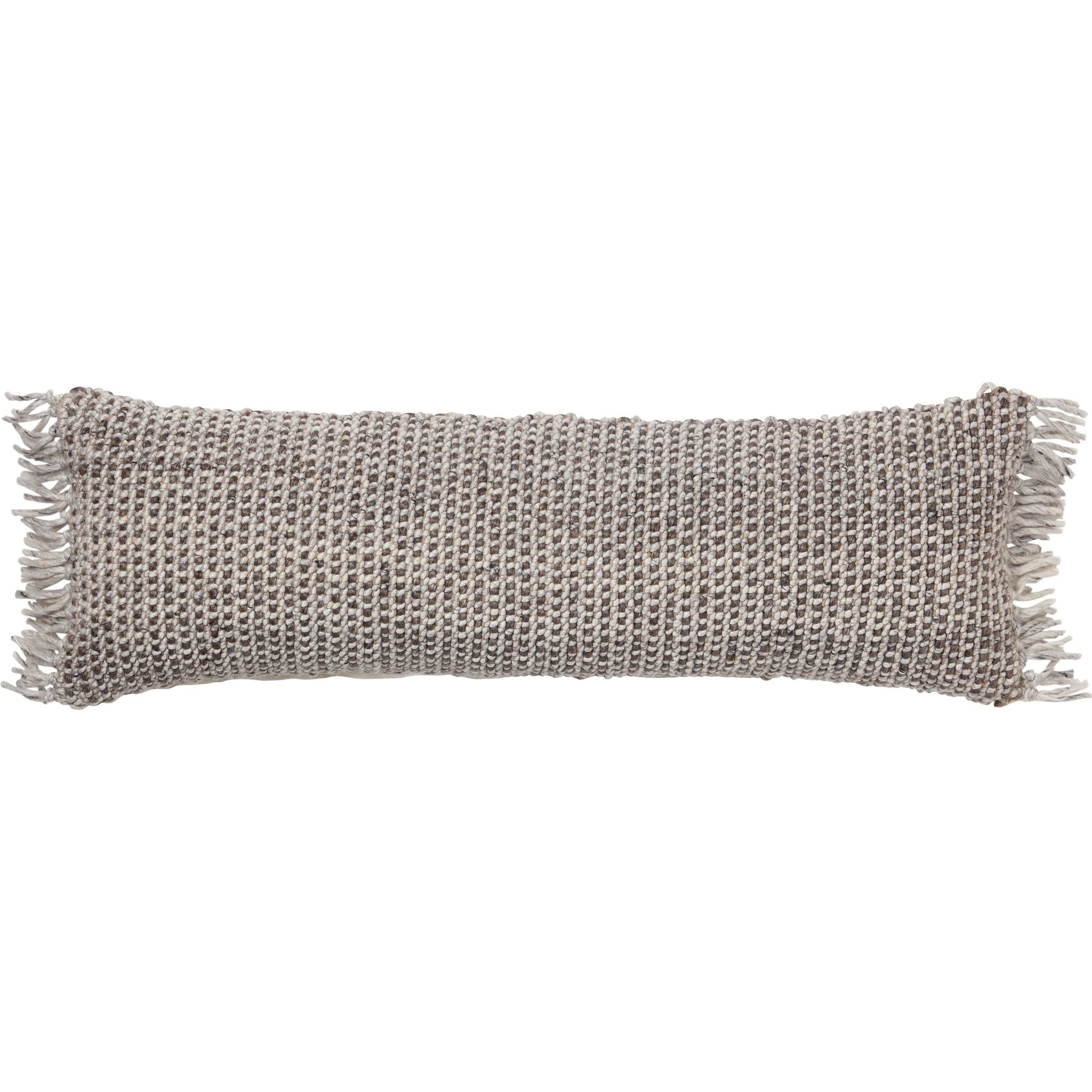 Angora AGO22 Pillow by Jaipur Living in taupe, gray. Made from 60% pet yarn 40% wool in a unique style.