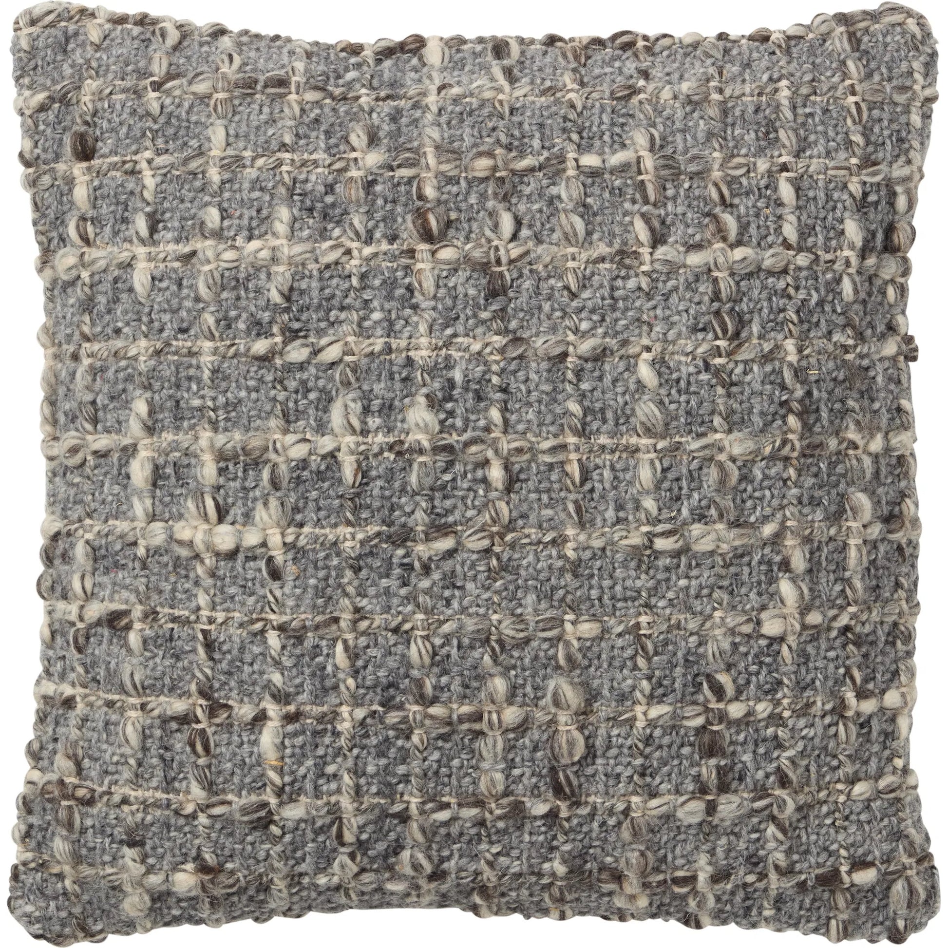Angora AGO23 Pillow by Jaipur Living in gray. Made from 100% wool in a unique style.