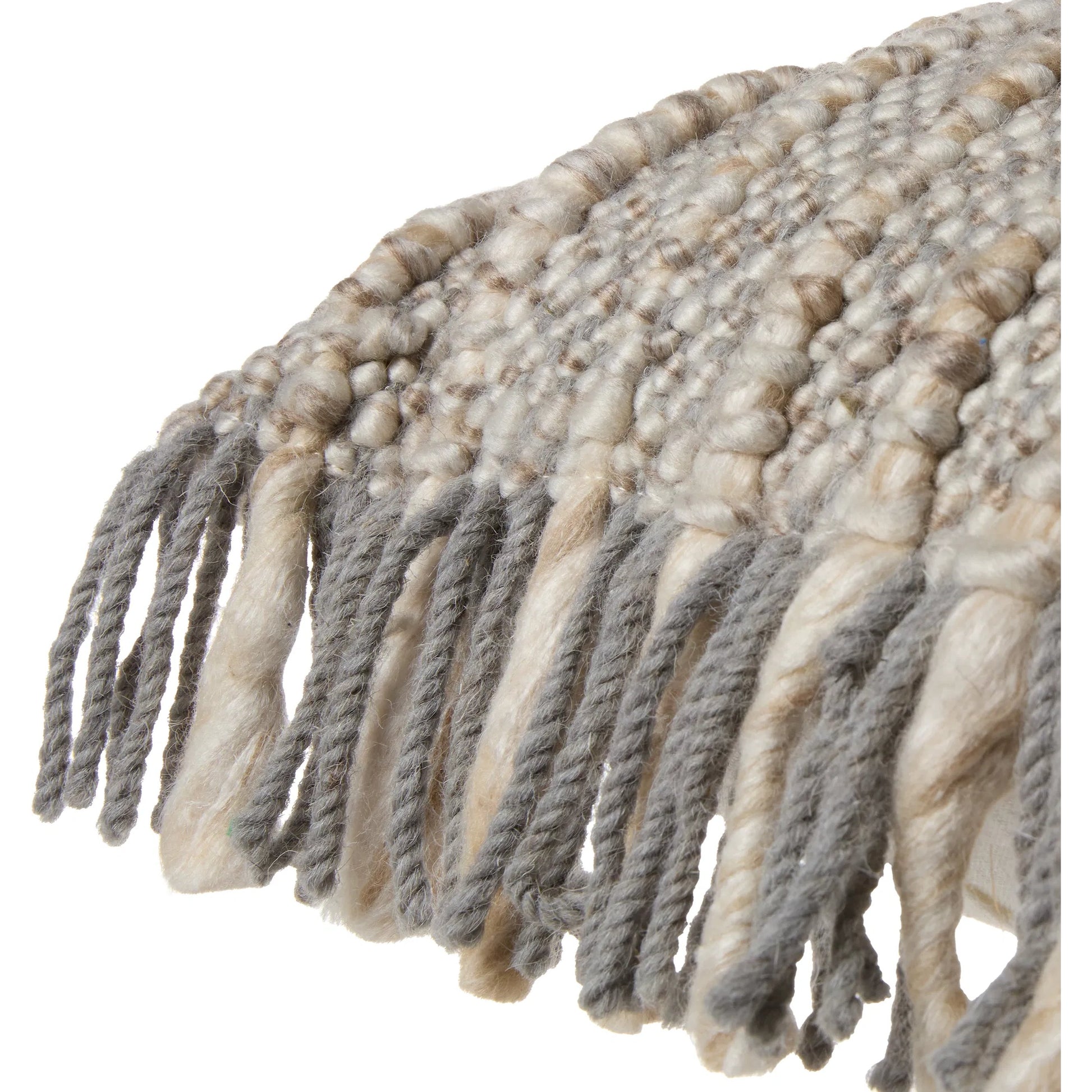 Angora AGO24 Pillow by Jaipur Living in taupe, gray. Made from 40% wool 40% pet yarn 20% viscose in a unique style.