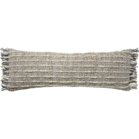 Angora Sameen Pillow by Jaipur Living in taupe, gray. Made from 40% wool 40% pet yarn 20% viscose in a unique style.