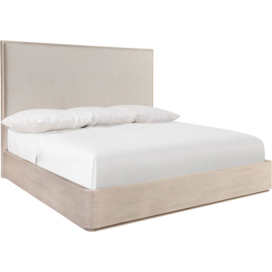 Lucerne Panel Bed by Bernhardt in beige, tan. Made from fabric, wood in a unique style.