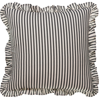 Augusta Pillow - 6889 by Livabliss in light silver, jet black, dark grey, ash, slate blue, sage. Made from front: 85% cotton, front: 15% linen, back: 85% cotton, back: 15% linen in a modern s