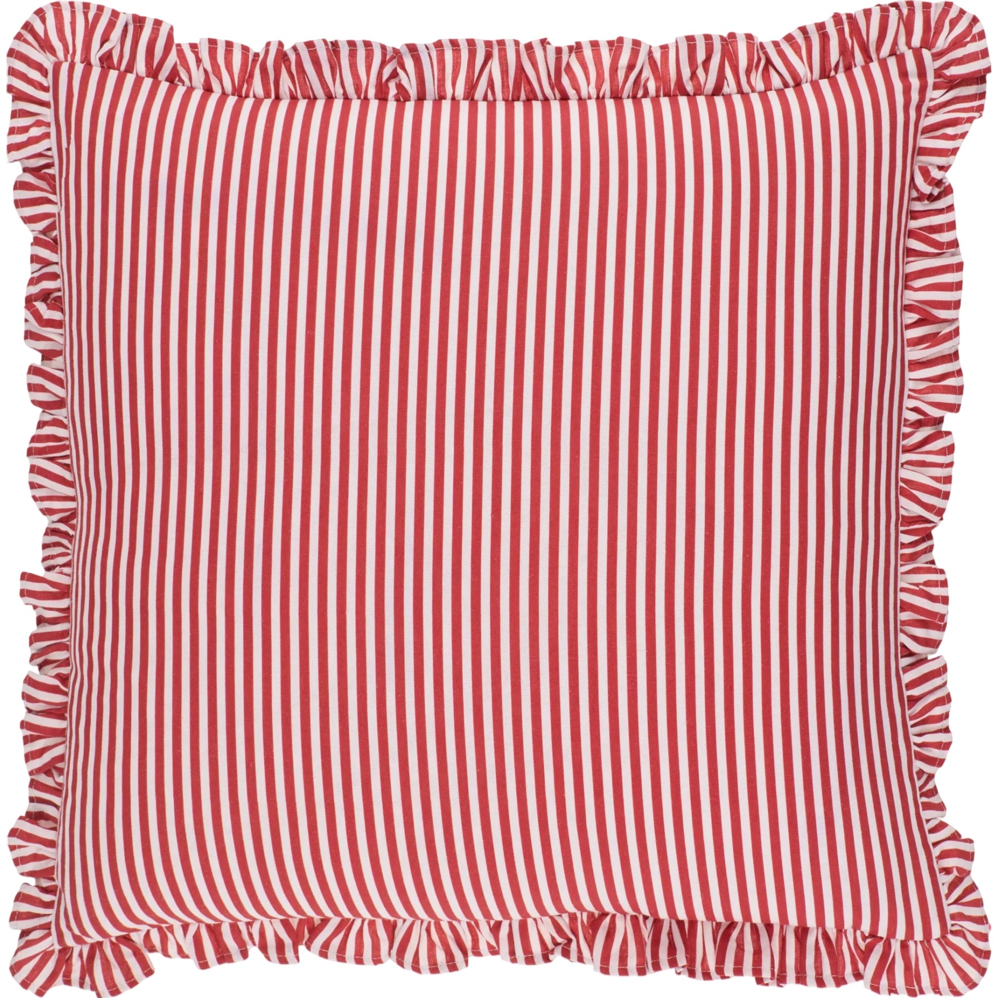 Augusta Striped Accent Pillow by Livabliss in 'crimson, snow'. Made from cotton, flax in a eclectic & global style.