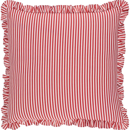 Augusta Striped Accent Pillow by Livabliss in 'crimson, snow'. Made from cotton, flax in a eclectic & global style.