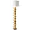 Body: Brown, Gold, Base: Black, Shade: White, Finial: Brown, Harp: Metallic - Brass, Cord: Black