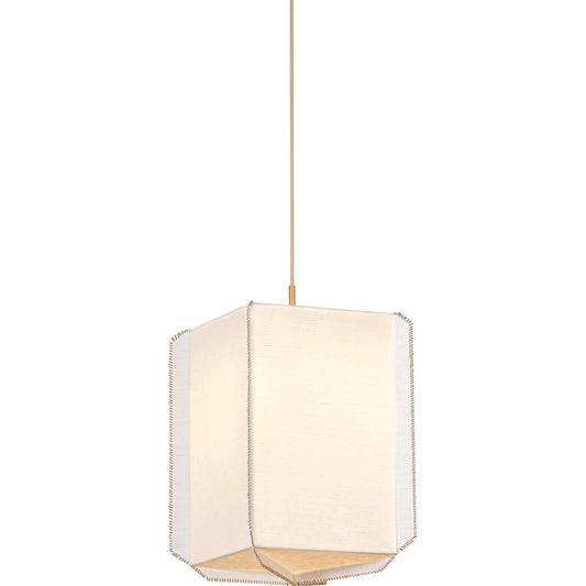 Louise Pendant by Hudson Valley in patina gold leaf. Made from unique in a transitional style.