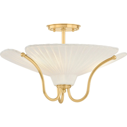 Gerhard Semi Flush by Hudson Valley in aged brass. Made from unique in a modern style.