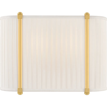Cornell Wall Sconce by Hudson Valley in aged brass. Made from unique in a transitional style.