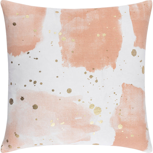 Sheana Pillow - 10149 by Surya in peach, white, metallic gold. Made from 100% cotton in a unique style.