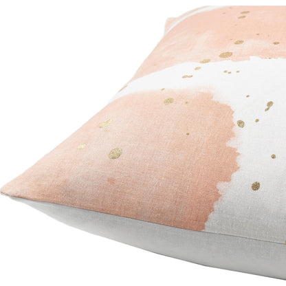 Sheana Pillow - 10149 by Surya in peach, white, metallic gold. Made from 100% cotton in a unique style.