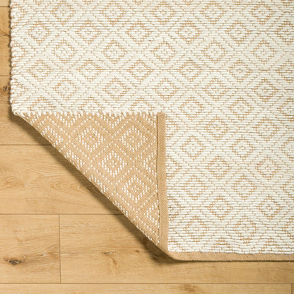 Ahlat Rug - 32454 by Livabliss in mustard, cream. Made from main: 70% wool, main: 30% cotton in a unique style.