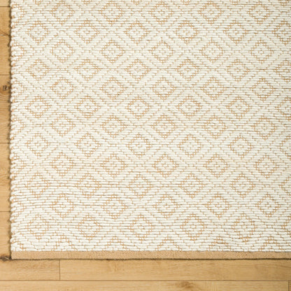 Ahlat Rug - 32454 by Livabliss in mustard, cream. Made from main: 70% wool, main: 30% cotton in a unique style.
