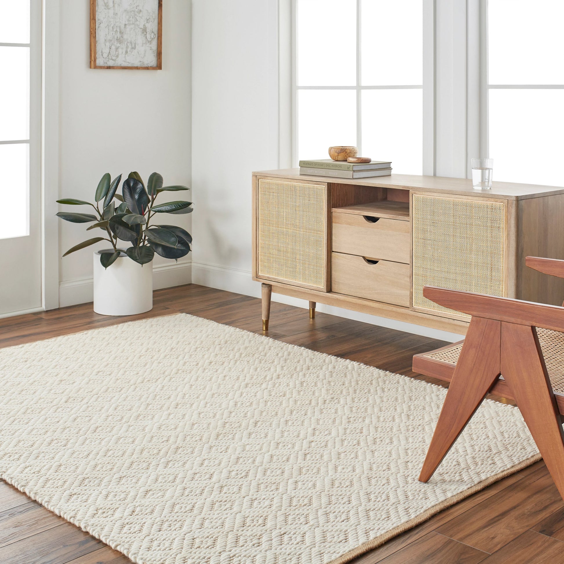 Ahlat Rug - 32454 by Livabliss in mustard, cream. Made from main: 70% wool, main: 30% cotton in a unique style.
