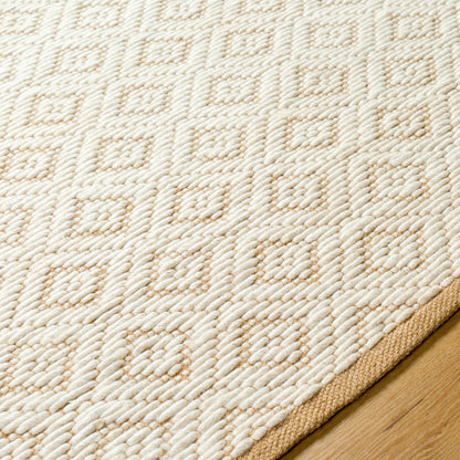 Ahlat Rug - 32454 by Livabliss in mustard, cream. Made from main: 70% wool, main: 30% cotton in a unique style.