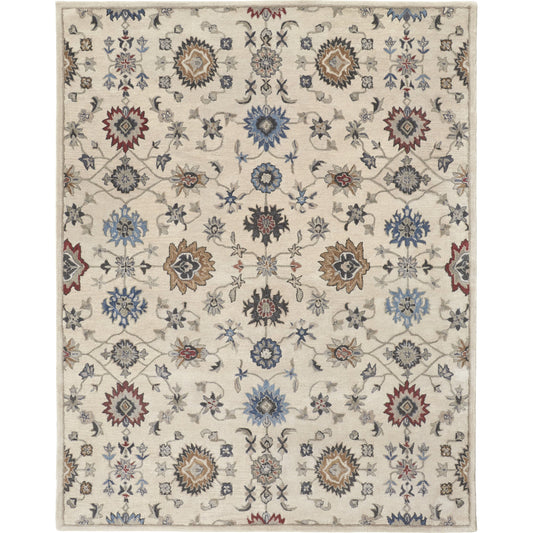 Rylan Transitional & Botanical Rug - 8641F by Feizy in ivory, blue, tan. Made from wool in a unique style.