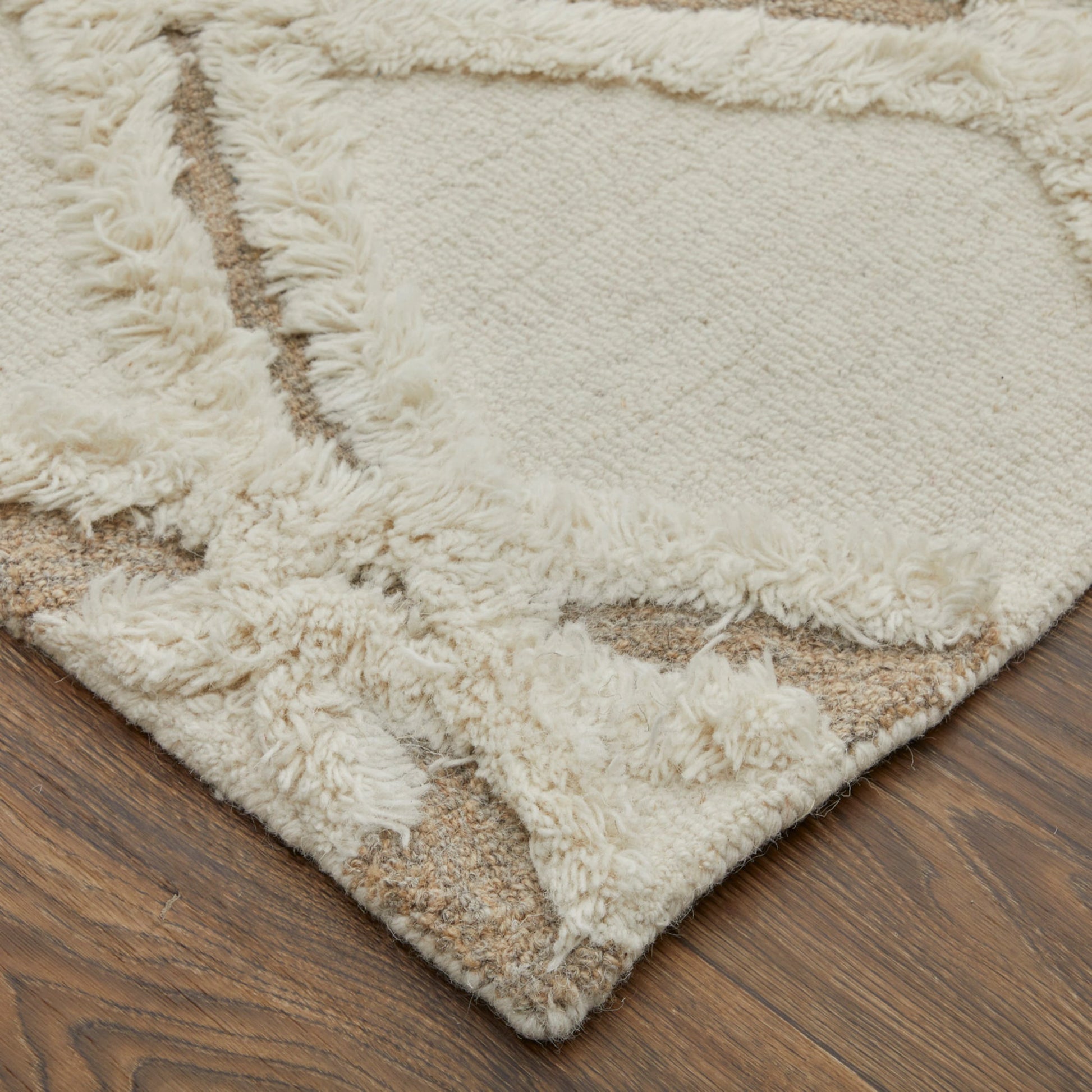 Anica Transitional Geometric Rug - 8008F by Feizy in ivory, taupe, brown. Made from wool in a unique style.