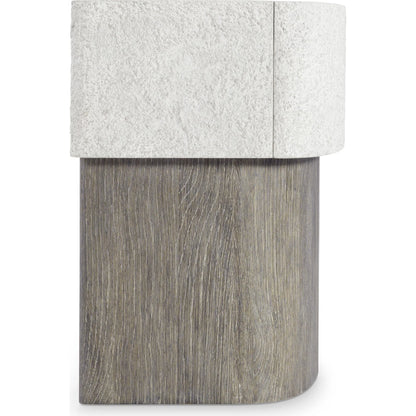 Monolith Nightstand by Bernhardt in millstone, puma. Made from faux stone, wood in a transitional style.